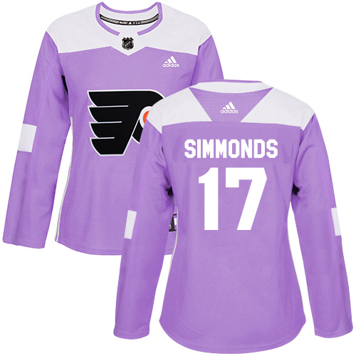 Adidas Flyers #17 Wayne Simmonds Purple Authentic Fights Cancer Women's Stitched NHL Jersey